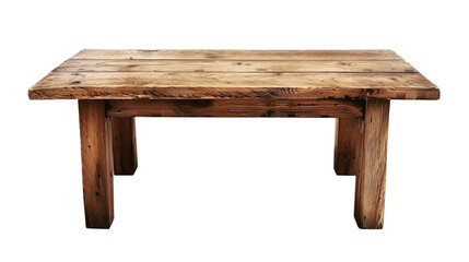 Rustic Wooden Table: A weathered wooden table stands with a warm, inviting presence, with its natural grain and solid construction showcasing timeless design.