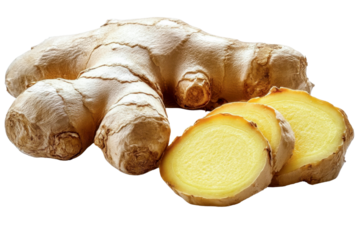 ginger root slices - fresh organic spice