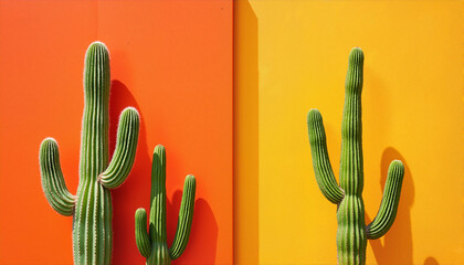 Cacti with vibrant backgrounds for blogs, websites, home decor designs, nature-themed artwork, digital illustrations, and creative projects requiring bold colors and modern aesthetics