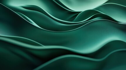 Obraz premium Elegant emerald green silk background for luxury branding and logo designs with rich textures and soft folds