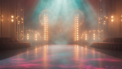 Background for a design featuring textures that are soft and hazy. Lights designed for a stage.