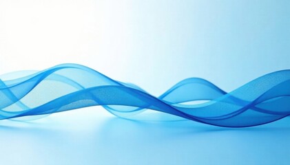 Fototapeta premium Geometric waveform in blue and white hues with subtle gradient effect, abstract representation , calming visuals, water texture