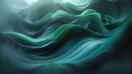Obraz premium Abstract green and blue wave style banner design.