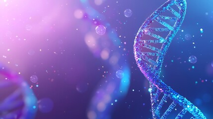 Futuristic Biotech DNA Strand with Genetic Code