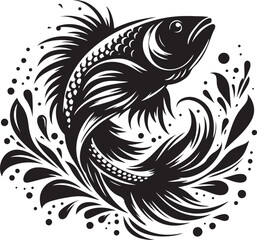 Fototapeta premium Fish Jumping Silhouette