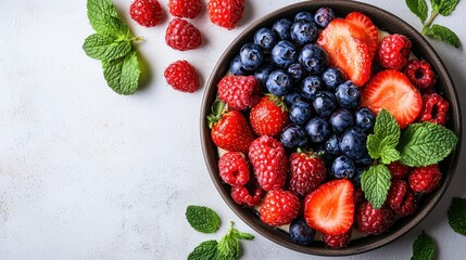 Summer berry bowl, kitchen table, recipe, food blog