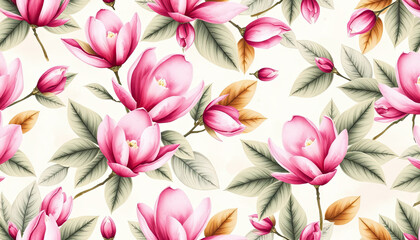 Magnolia Blossom Pattern A Floral Background Image for Elegant Digital Spaces