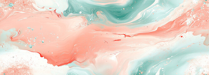 Obraz premium tile, a painting of a blue and pink swirl on a white background with a red and blue swirl on the bottom