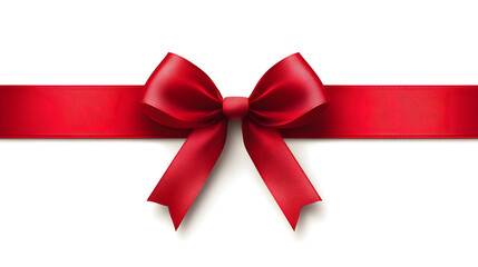 Fototapeta premium Set of red satin ribbon bows isolated on white background 