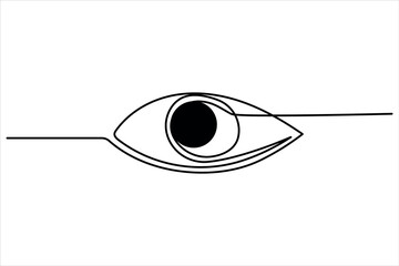 Continuous one line art drawing of eye simple vector illustration design