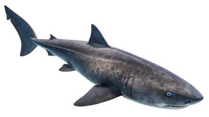 Obraz premium Great Greenland shark isolated on white background