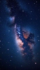 Obraz premium Milky Way galaxy starfield with bright shining stars against a dark canvas, galaxy, nebula