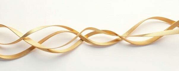 Intertwined gold lines on a pristine white background, white, invitation, stylish
