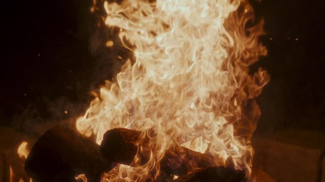 Dynamic sparks and fire in close focus