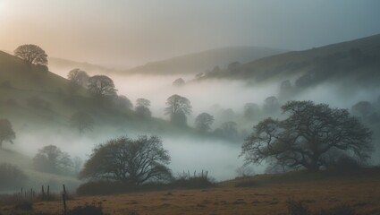 Obraz premium A misty morning in the Lake District.