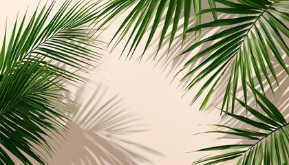 Obraz premium Tropical Palm Leaf Shadows on Soft Sand Gradient Natural Background