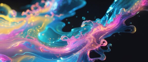 Fototapeta premium Abstract backdrop of dissolving fluids.