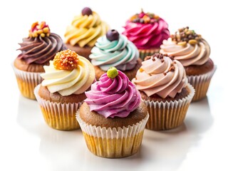 cupcakes on white background