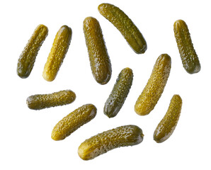 pickled cucumbers isolated on a white background.