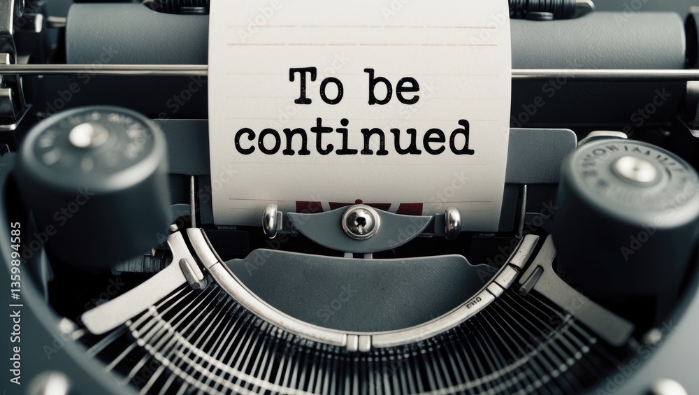 Fototapete to be continued written on a typewriter. close-up view.