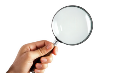 Hand Holding Magnifying Glass