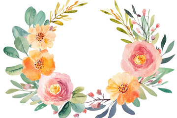  card print painted illustration b leaves chaplet wreath eucalyptus watercolor branch Floral Watercolor design 
 on transparent background