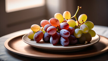 grappe de raisin vert et violet