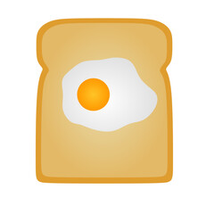 fried egg on toast vector