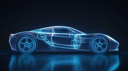 Naklejka premium Modern Luxury Colored Car Race Design Concept Wallpaper Background 3d Rendering Generative Ai