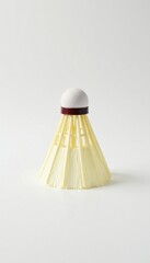 Badminton shuttlecock isolated on pure white backdrop, high quality, studio photography, feather