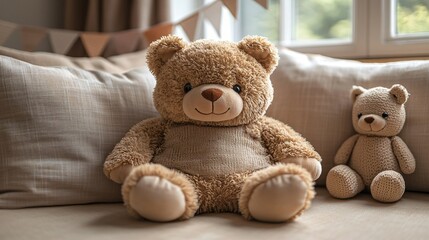 Obraz premium Teddy bears on couch