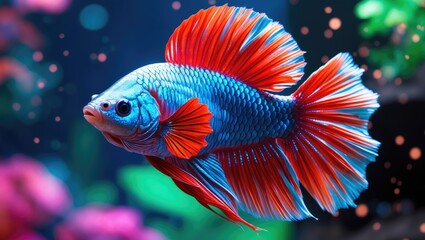 Fototapeta premium A confident betta splendens fighting fish