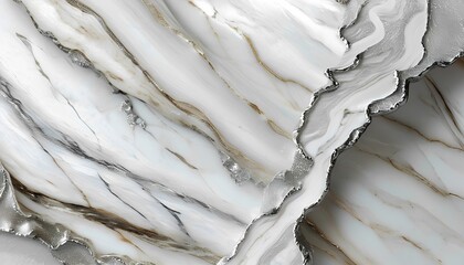 Obraz premium Elegant White and Silver Marble Texture for Luxury Branding Design