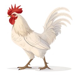 Fototapeta premium White Rooster isolated transparent background