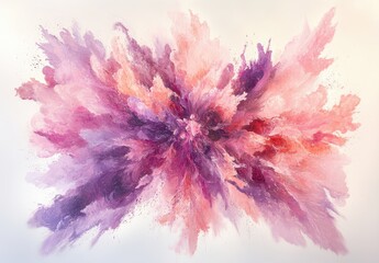 Obraz premium Abstract explosion of colors with shades of pink, purple, and red creating a vibrant, dynamic atmosphere in a contemporary art style