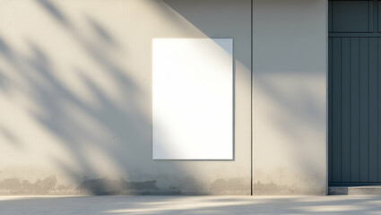 Flat Mockup of White Paper or Sticker Poster on Sidewalk Wall for Marketing Promotions