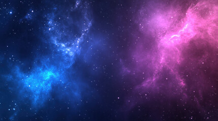 cosmic scene with smooth gradient background transitioning between blue and pink nebulae, filled with stars