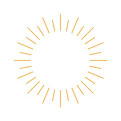 シンプルな金色風のサンバーストのフレーム - 文字スペースのある丸いあしらいのイラスト素材