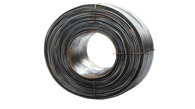 Coil of Steel: A meticulously captured image showcasing a tightly wound coil of industrial steel, reflecting strength, durability, and construction.