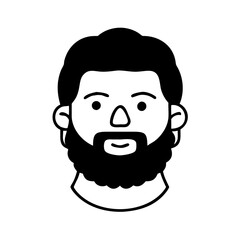 bearded man hand drawn illustration