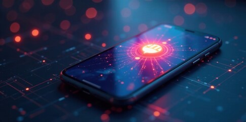 Smartphone icon with internet connection symbol on screen, click, smartphones