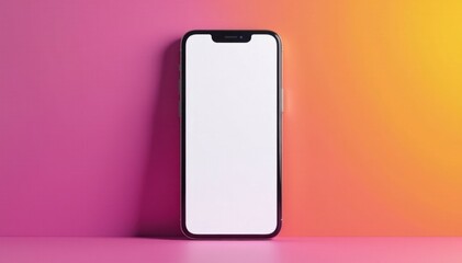 Smartphone screen displaying a minimalist digital mockup of a website or mobile app interface , app, desktop, minimalism