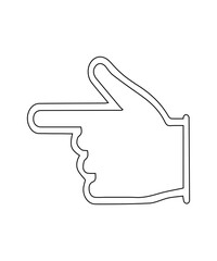 left hand icon with thin outline