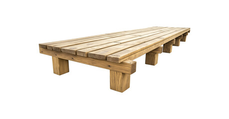 Fototapeta premium Wooden pier on a transparent or white background. footbridge, seaside dock.