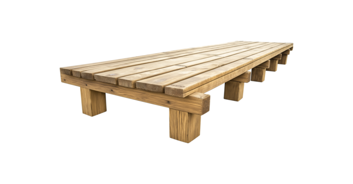 Wooden pier on a transparent or white background. footbridge, seaside dock.