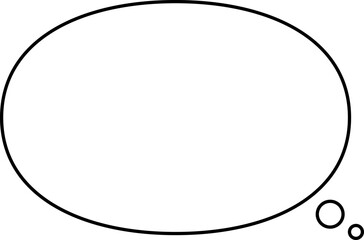 Simple oval speech balloon on white background