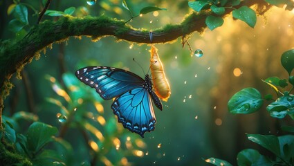 Incredible moment regarding butterfly transformation from chrysalis.