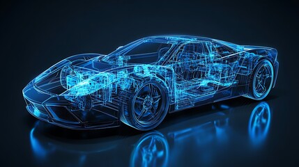 Naklejka premium Modern Luxury Colored Car Race Design Concept Wallpaper Background 3d Rendering Generative Ai