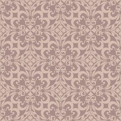 Elegant Beige Damask Seamless Pattern for Sophisticated Decorative Design . Vector illustration