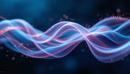 Obraz premium Fractal wave energy in dynamic glowing patterns